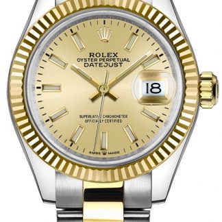 rolex datejust 31 18k gelbgold & stahl damenuhr 278273